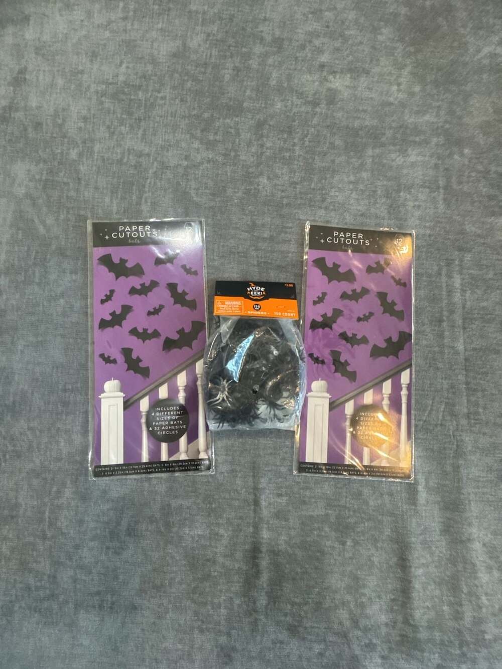 Hyde and Eek Boutique Spiders and Paper Cutouts Bats Halloween Decorations Bundl